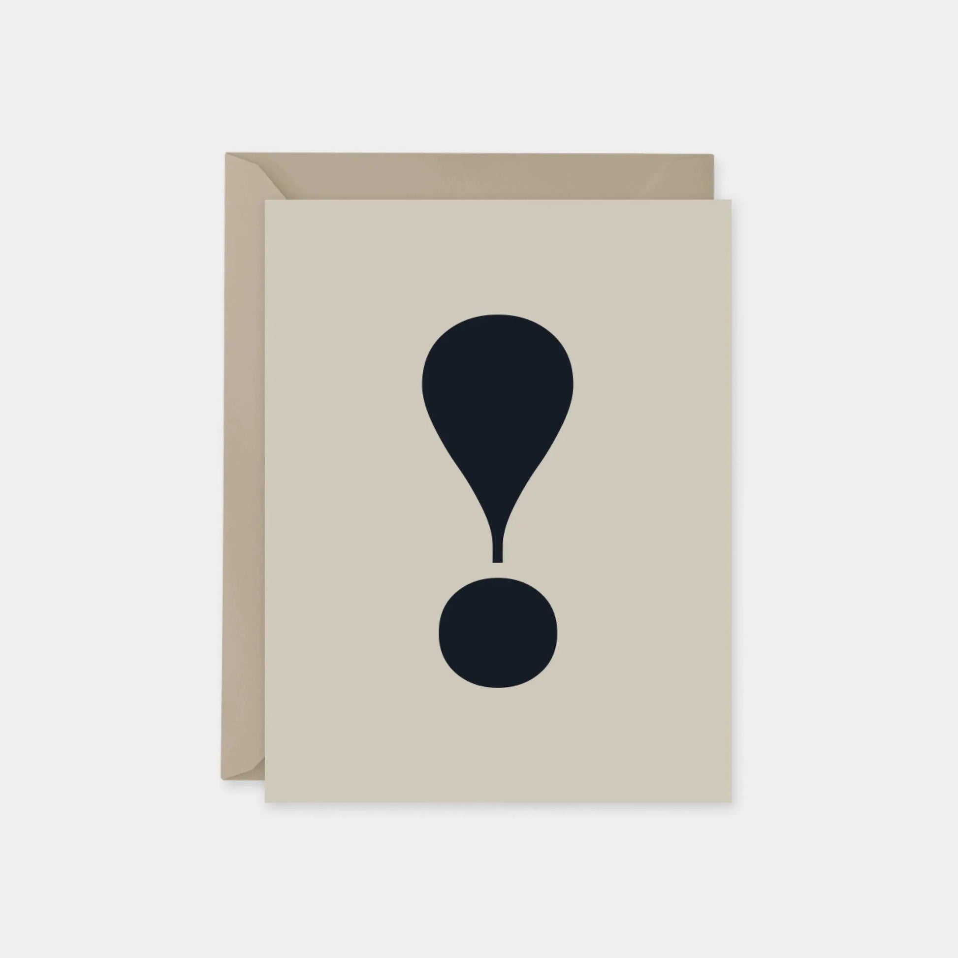 Surprise Exclamation Point Card, Beige