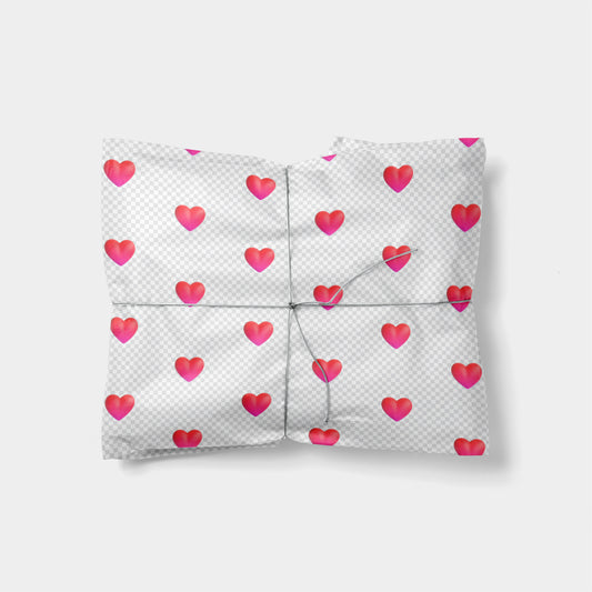 Red Heart Emoji Gift Wrap