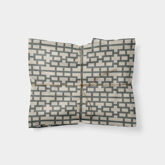 Beige and Gray Chinese Lattice Gift Wrap The Design Craft