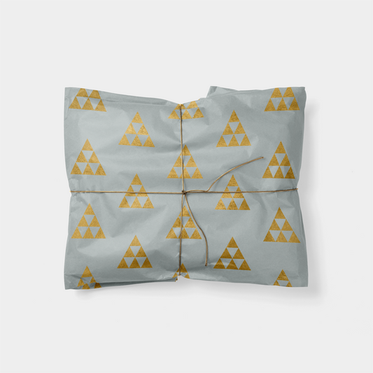 Gold Modern Tree Holiday Gift Wrap