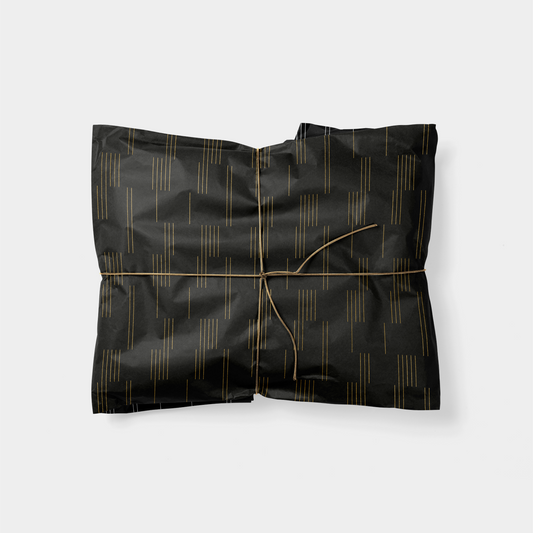 Gold Minimal Lines Gift Wrap