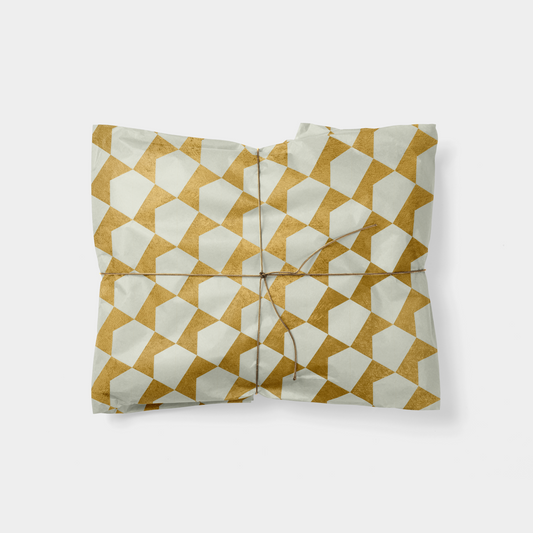 Gold & Cream Geo Shapes Gift Wrap XIX