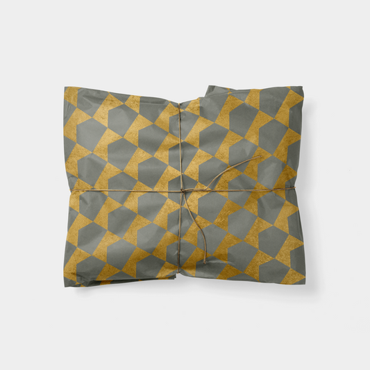 Gold & Gray Geo Shapes Gift Wrap XIX