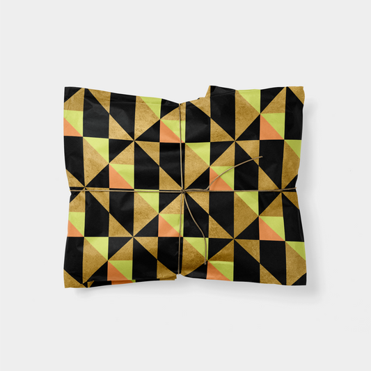 Gold Geo Shapes Gift Wrap