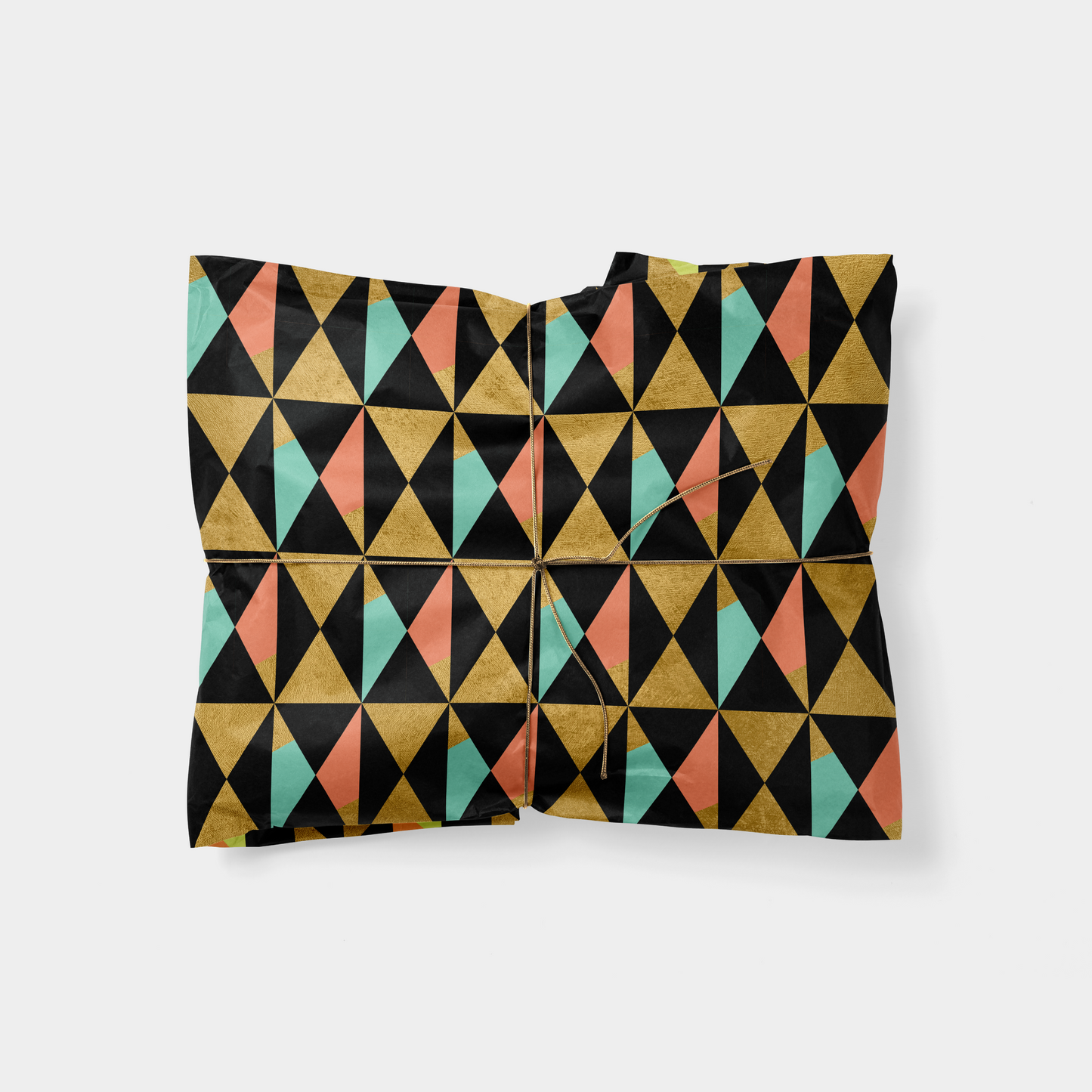 Gold Geo Shapes Gift Wrap II