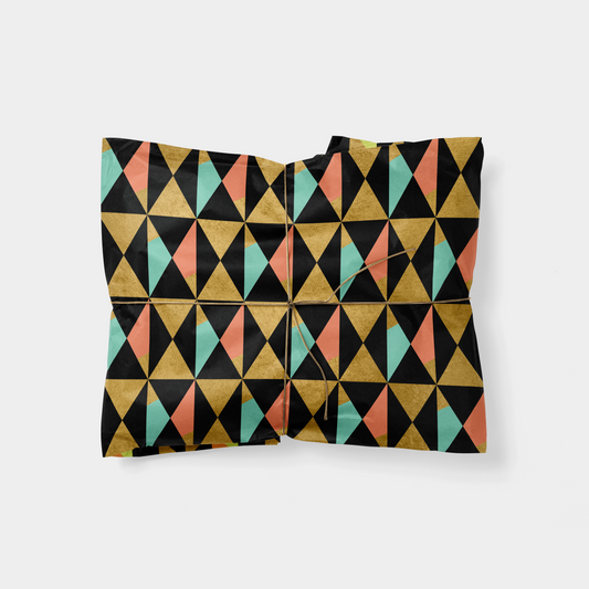 Gold Geo Shapes Gift Wrap II