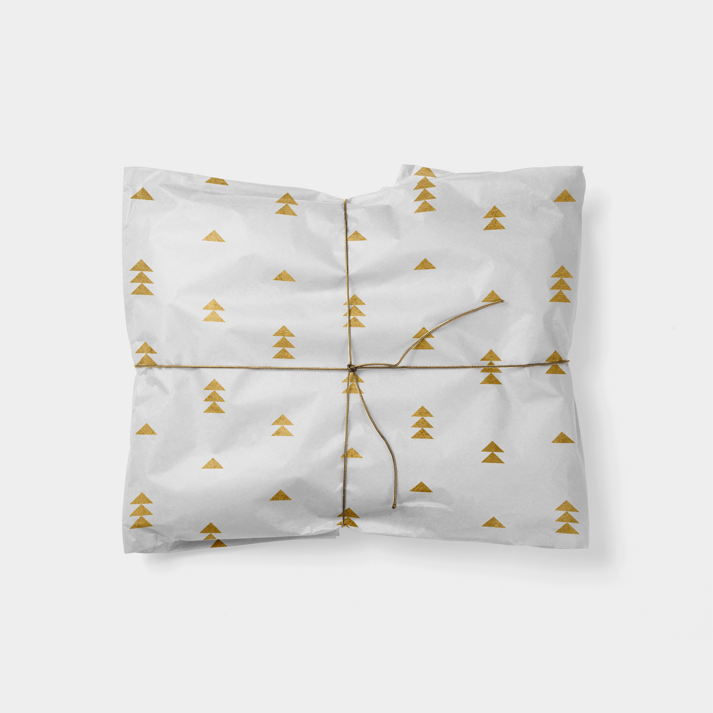 Gold Triangle Tree Holiday Gift Wrap