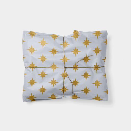 Gold Star Holiday Gift Wrap