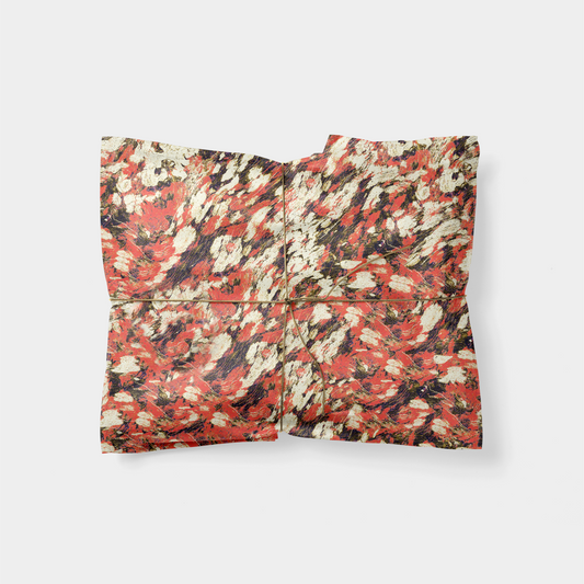 Coral, Cream and Brown Abstract Wood Gift Wrap