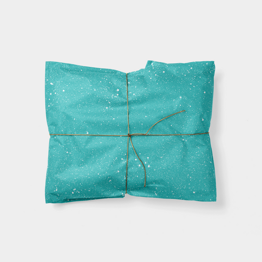 Aqua Speckle Gift Wrap