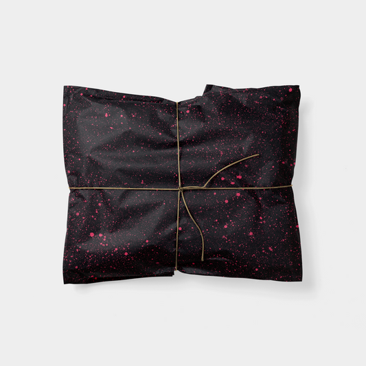 Off Black & Bright Pink Speckle Gift Wrap