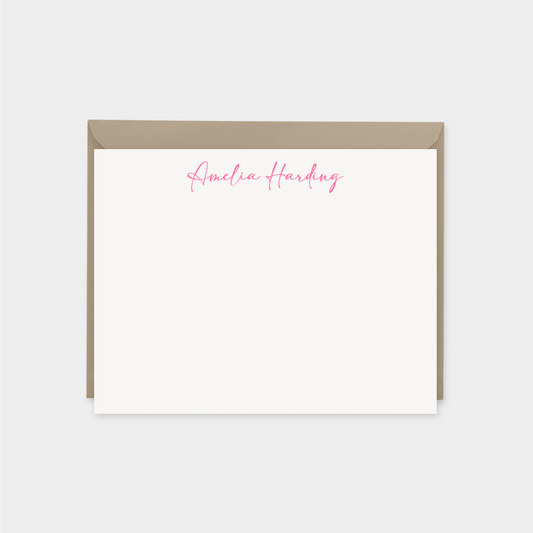 Pink Handwriting Note Card
