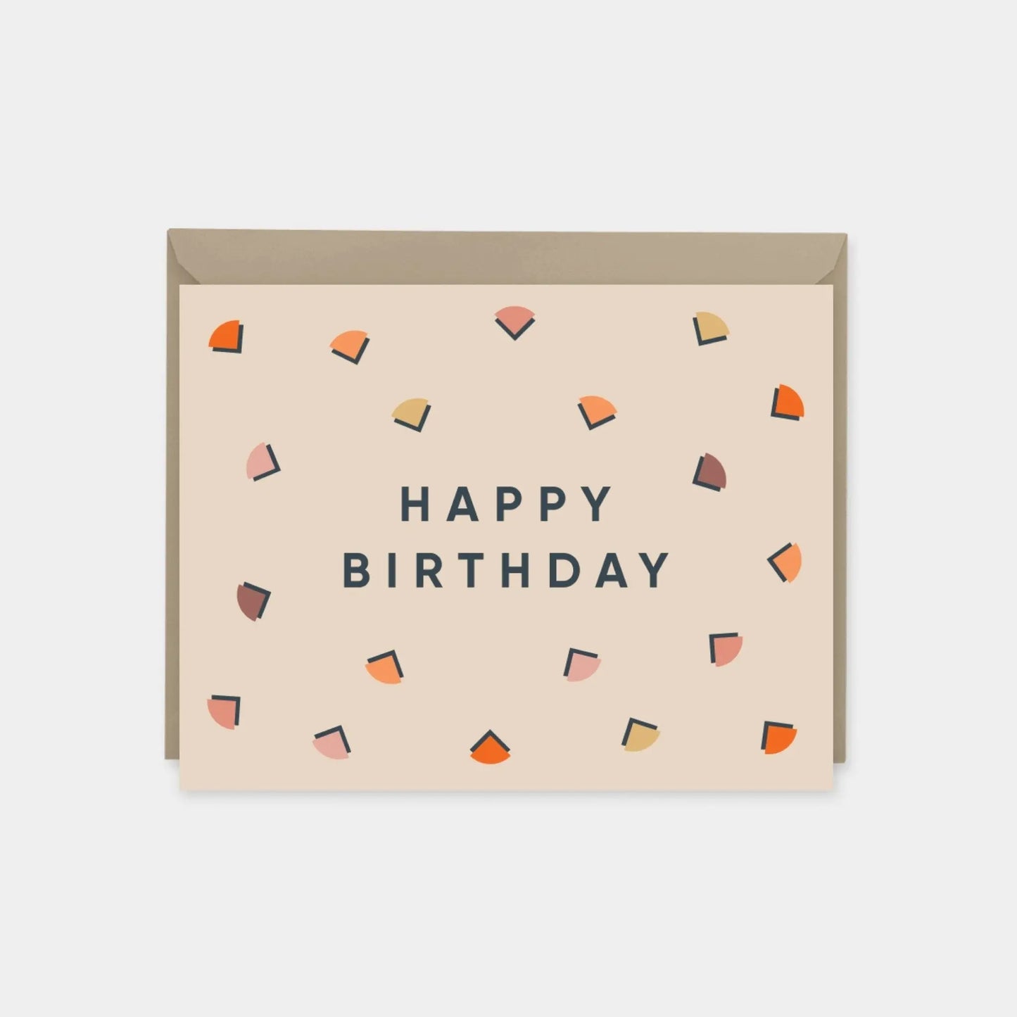 Terracotta Blush Deco Confetti Birthday Card