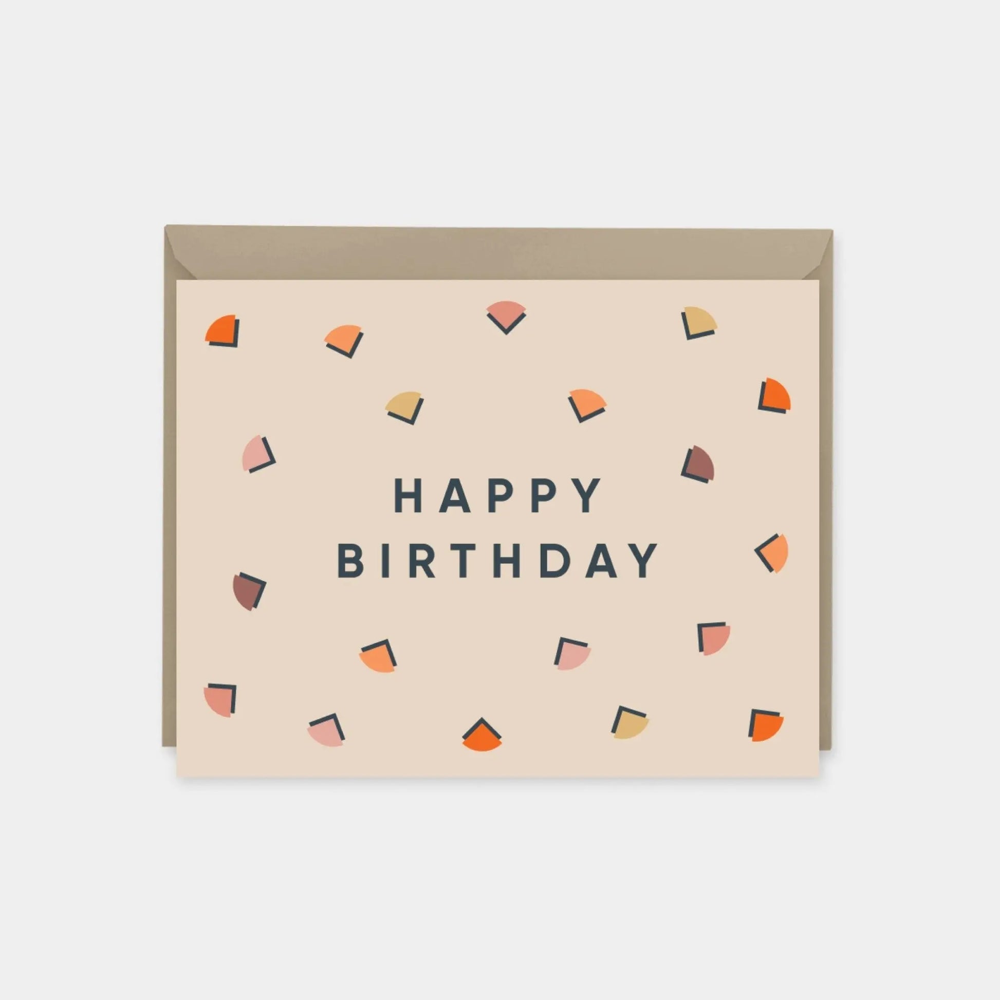 Terracotta Blush Deco Confetti Birthday Card