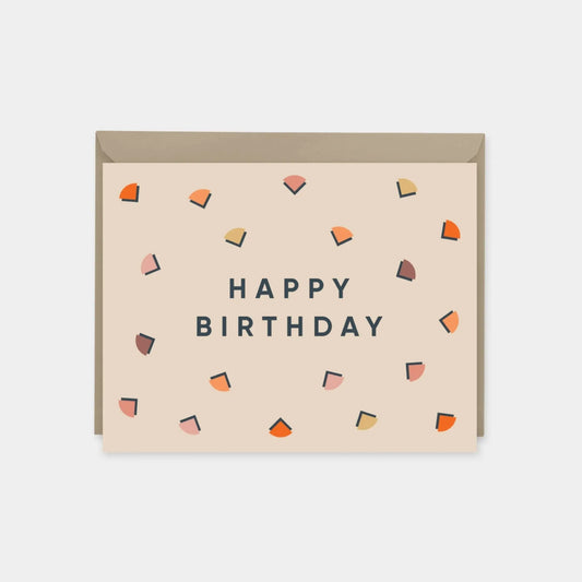 Terracotta Blush Deco Confetti Birthday Card