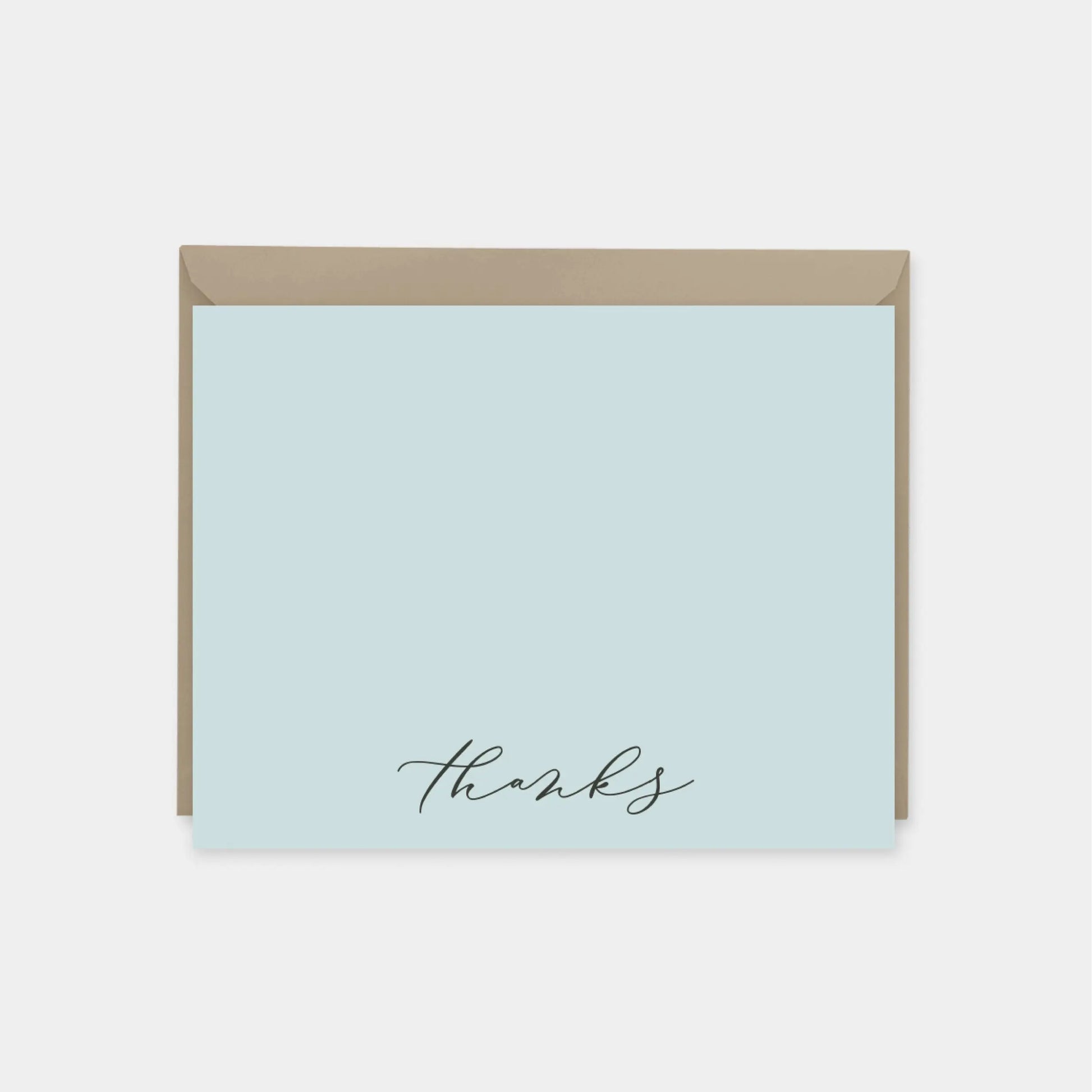 Thanks Script Powder Blue Wedding Note Cards