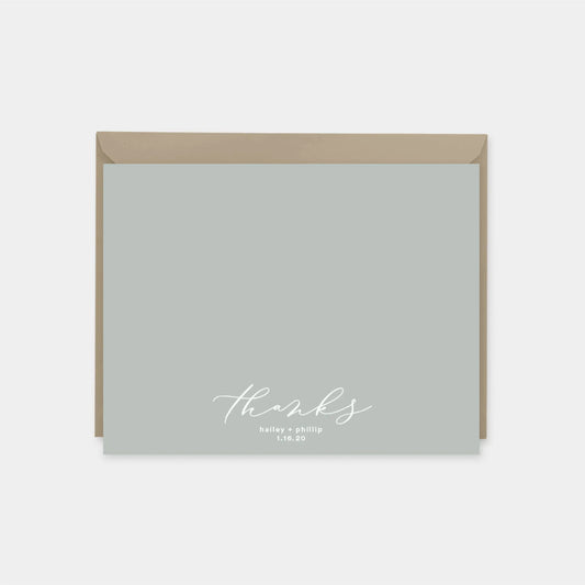 Thanks Script Wedding Note Cards