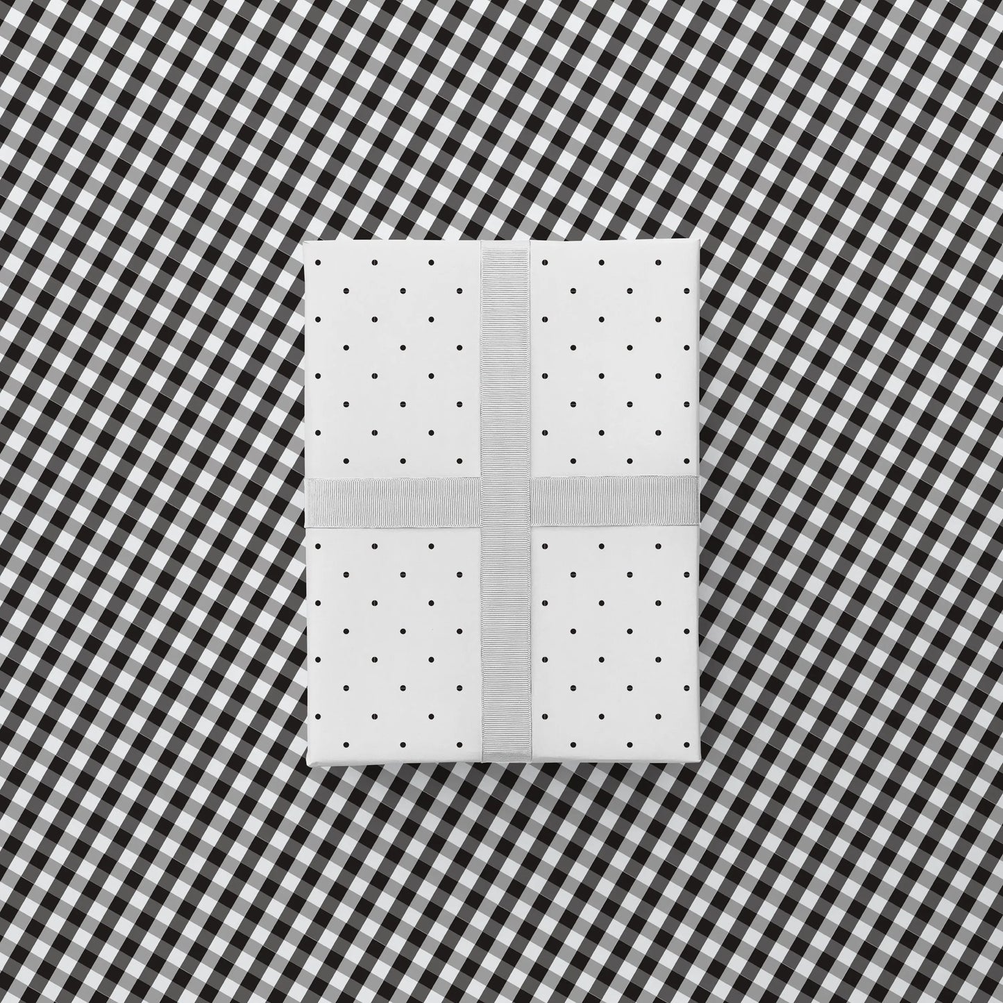 Vintage Black Dot and Gingham Gift Wrap