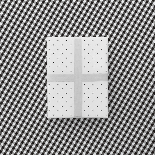 Vintage Black Dot and Gingham Gift Wrap