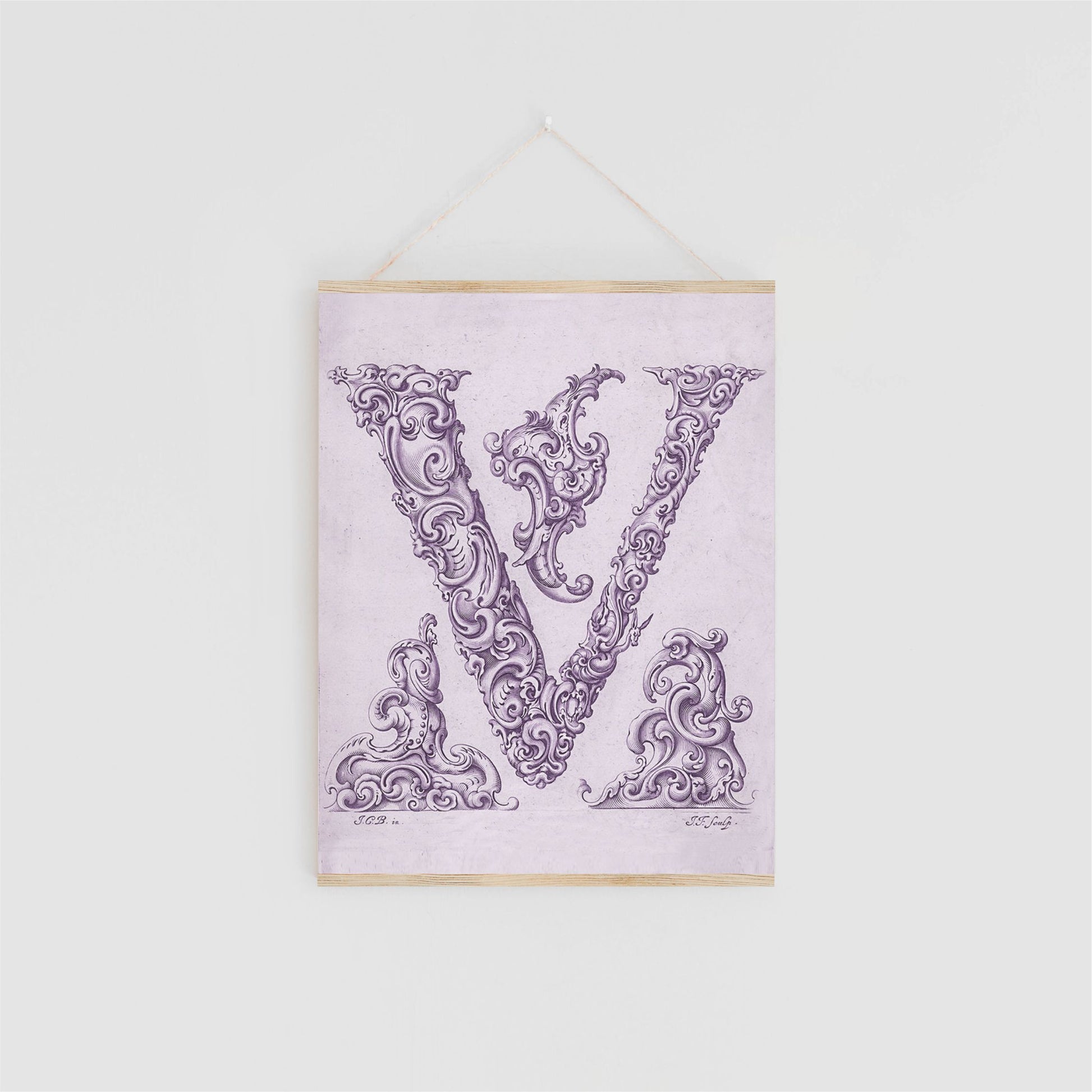 Vintage Letter Art Print with Hanger II