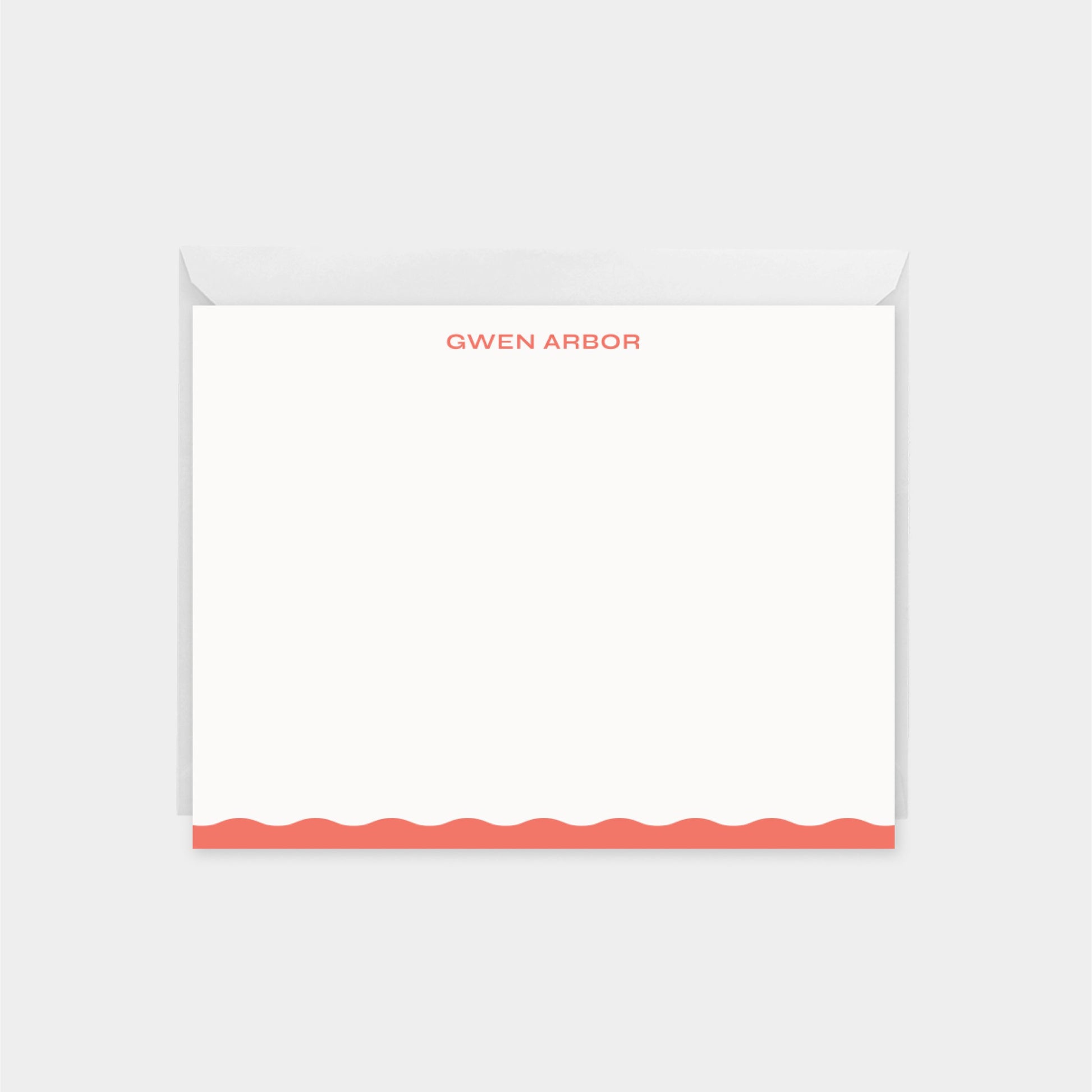 Wavy Edge Thank You Note Card XVII