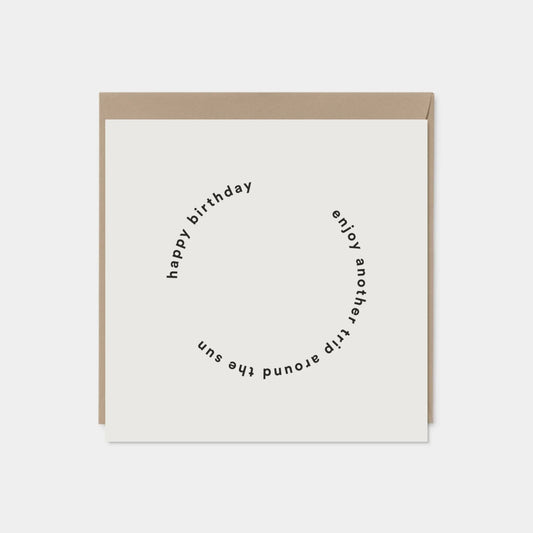 White "Another Trip Around the Sun" Birthday Card