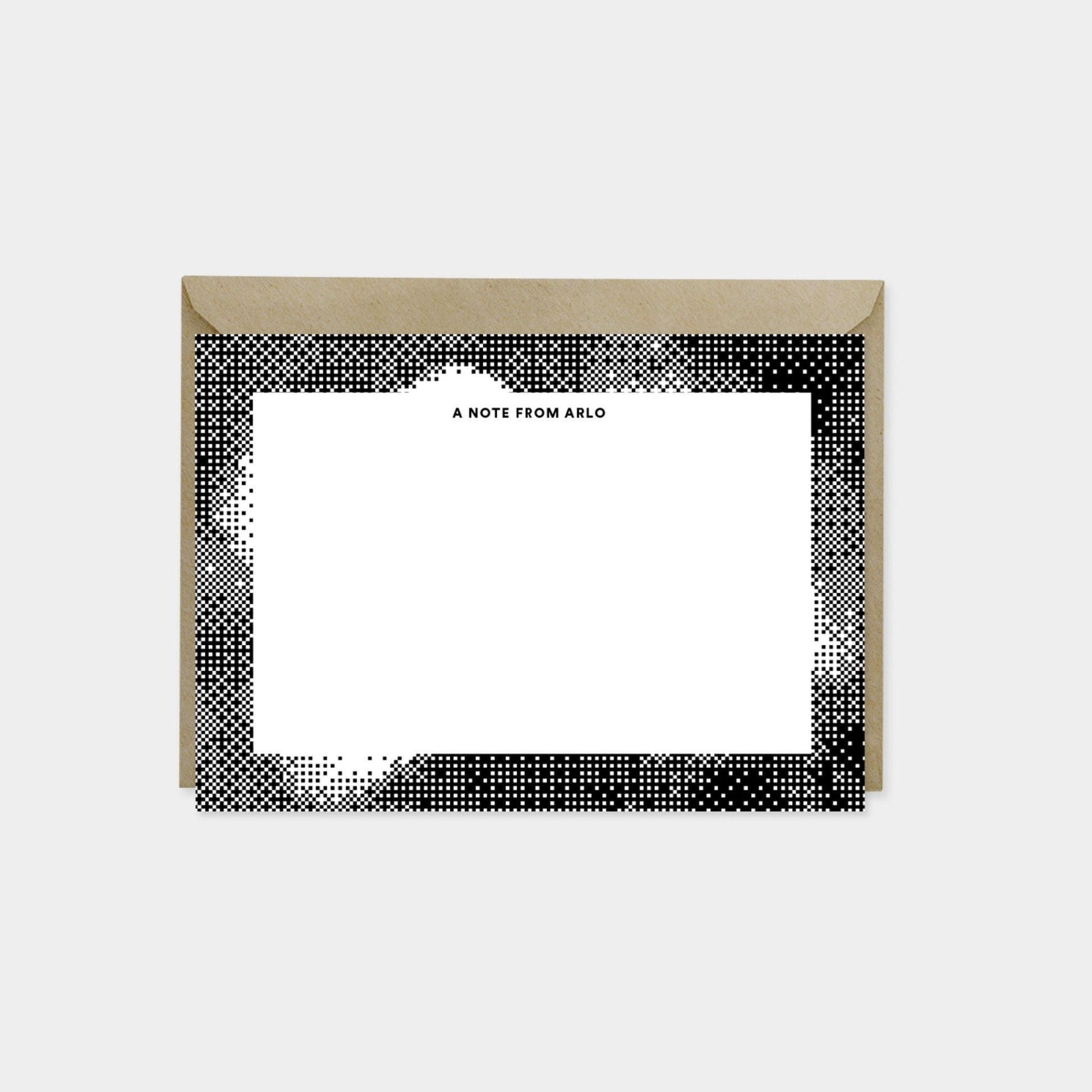 8-Bit Black and White Notecard Set with