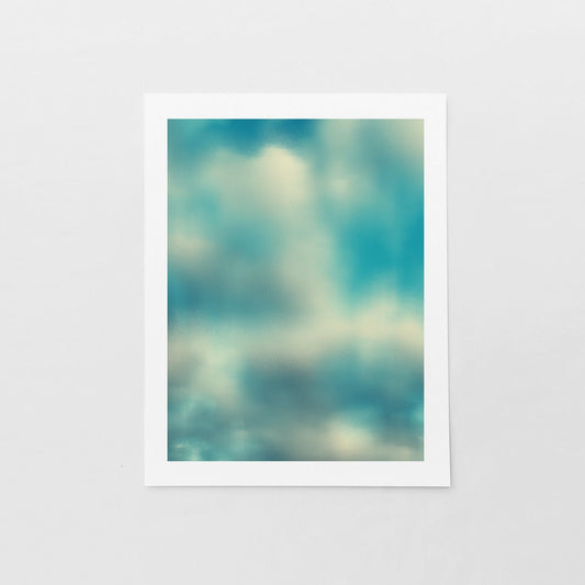 Abstract Blue Cloud Art Print, Modern