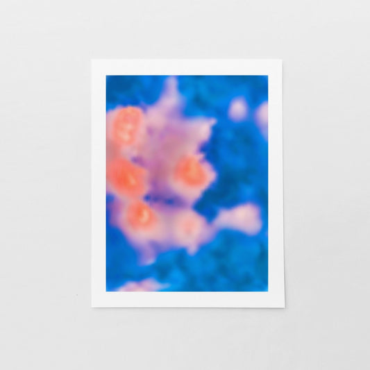 Abstract Orange and Blue Cloud Art Print