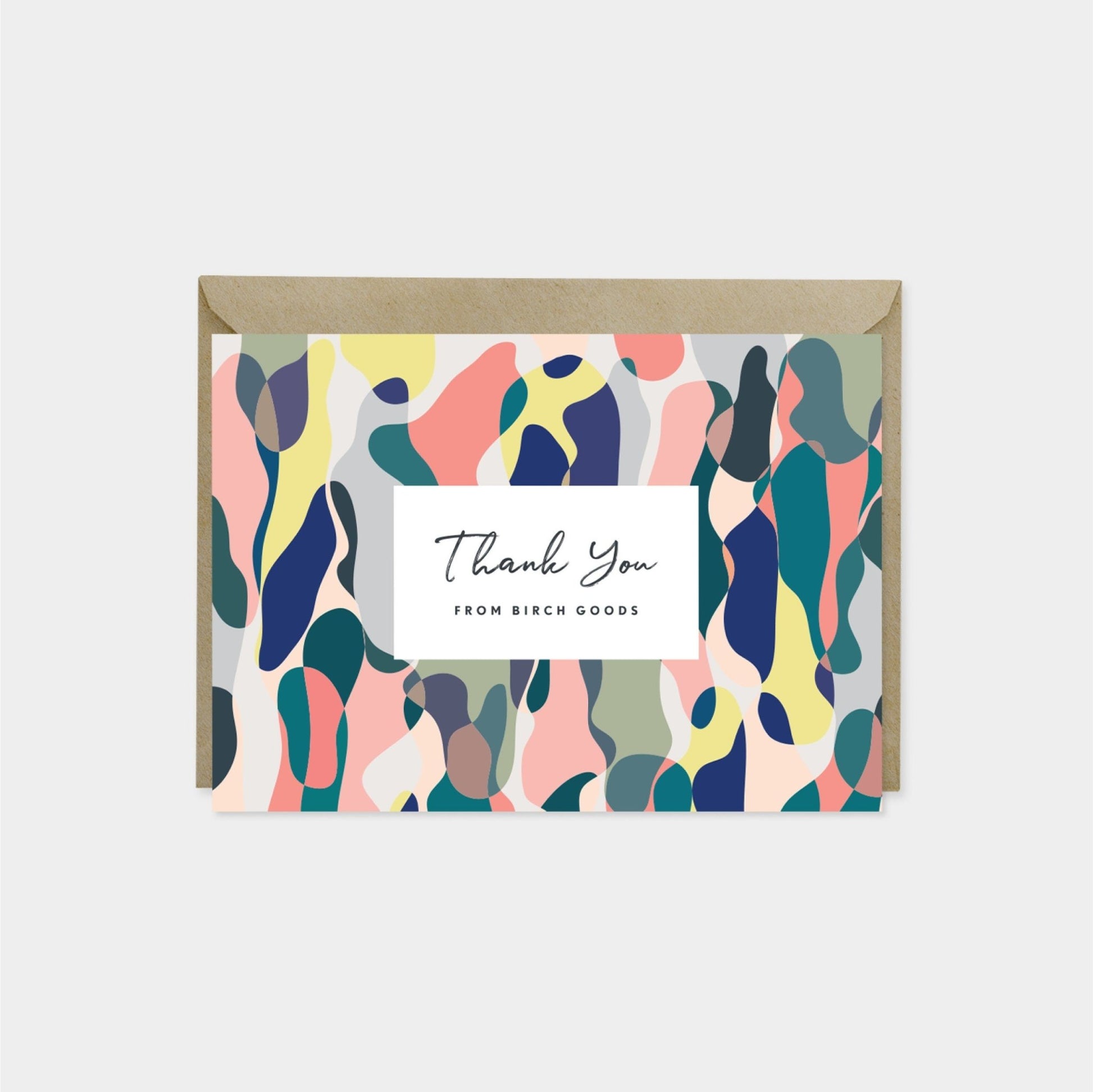 Abstract Shape Pattern Thank You Card, Designer Thank You, The Design Craft