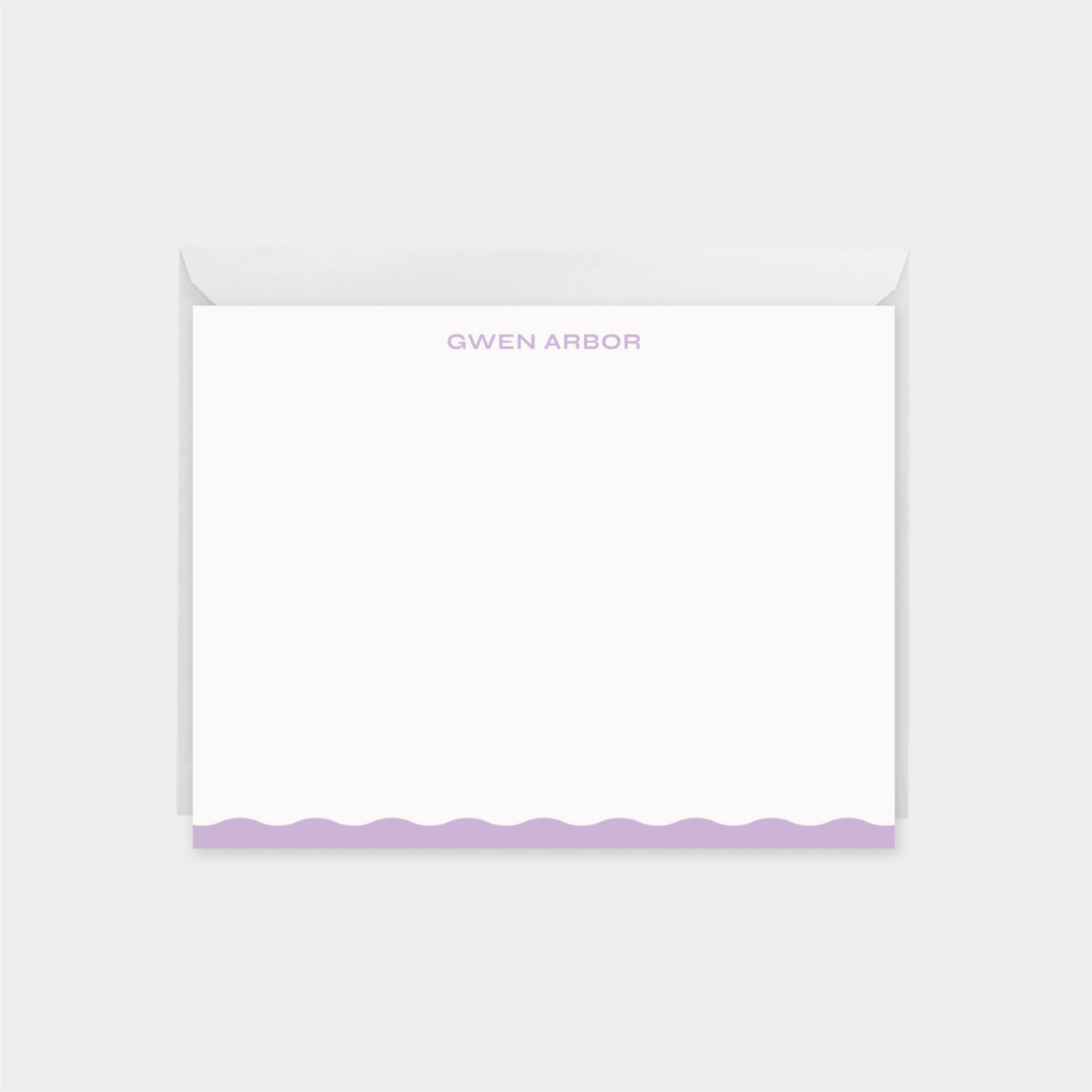 Baby Shower Wavy Edge Note Card XII,