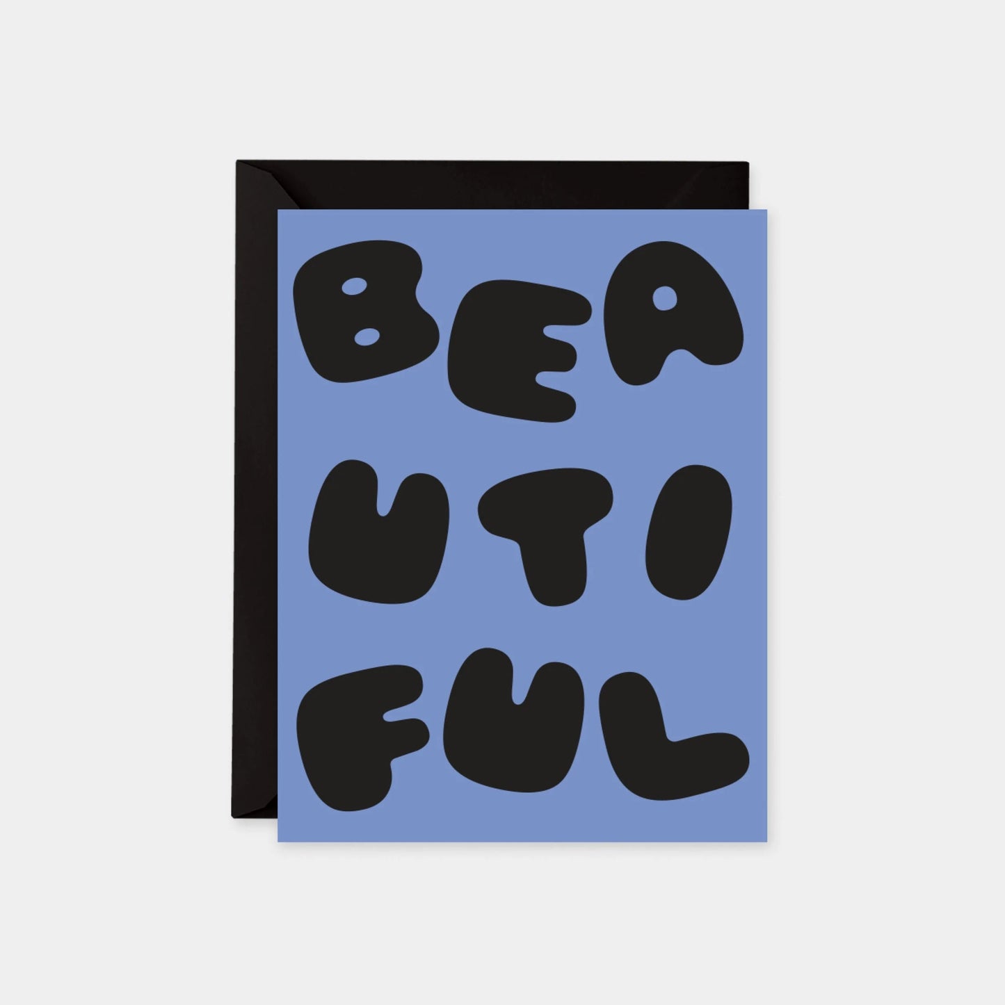 Beautiful Puffy Typography Card, Blue,