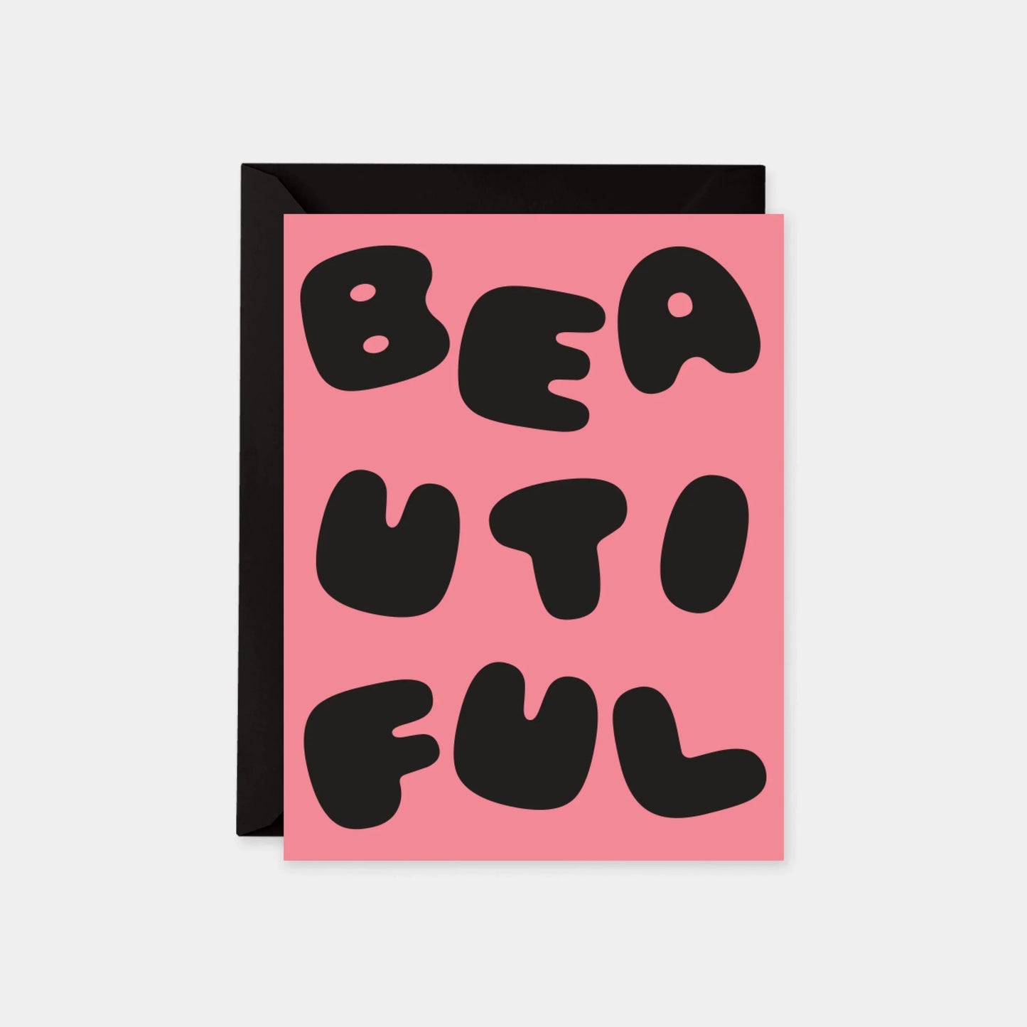 Beautiful Puffy Typography Card, Pink,