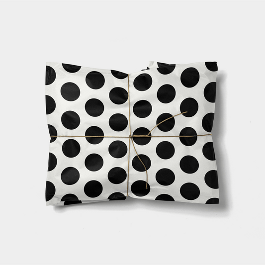 Big Polka Dots Gift Wrap, Black and
