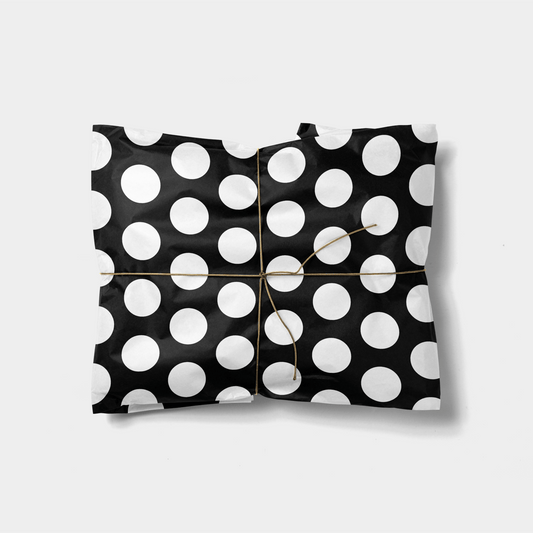 Big Polka Dots Gift Wrap, White and Black The Design Craft
