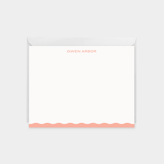 Birth Announcement Wavy Edge Note Card XIII, Personalized The Design Craft