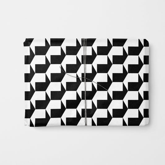 Black and White Geo Shapes Gift Wrap The Design Craft