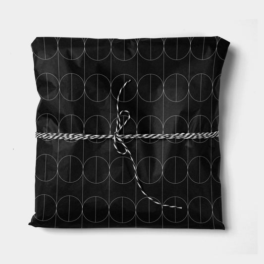 Black Geowire Wrapping Paper Sheets