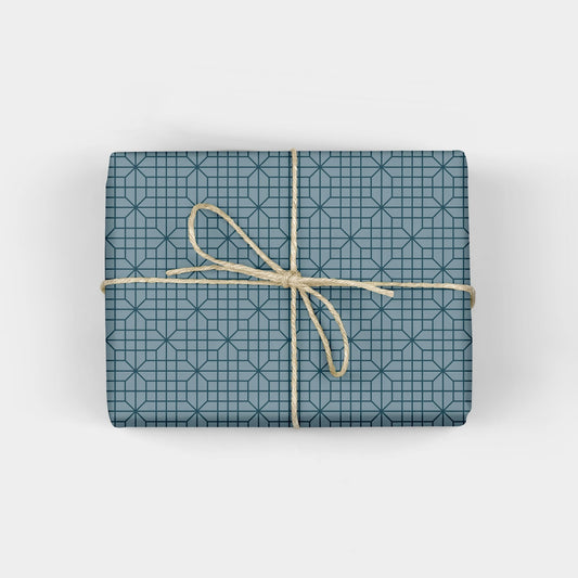 Blue Chinese Lattice Wrapping Paper