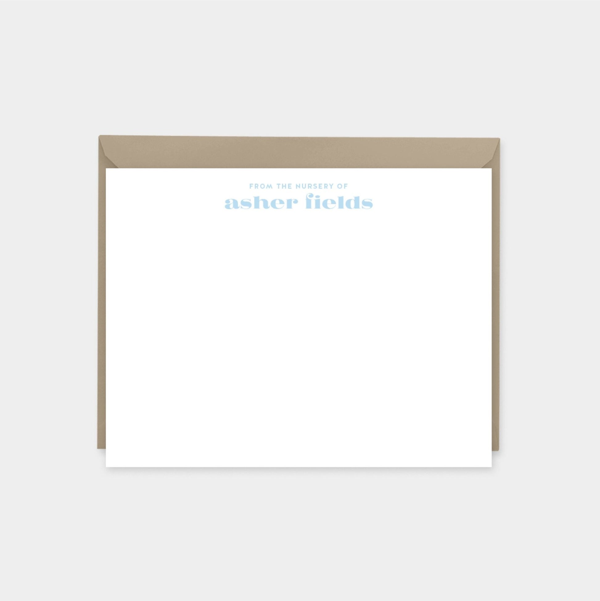 Blue Personalized Note Cards, Stylish Custom Notes, New Baby The Design Craft