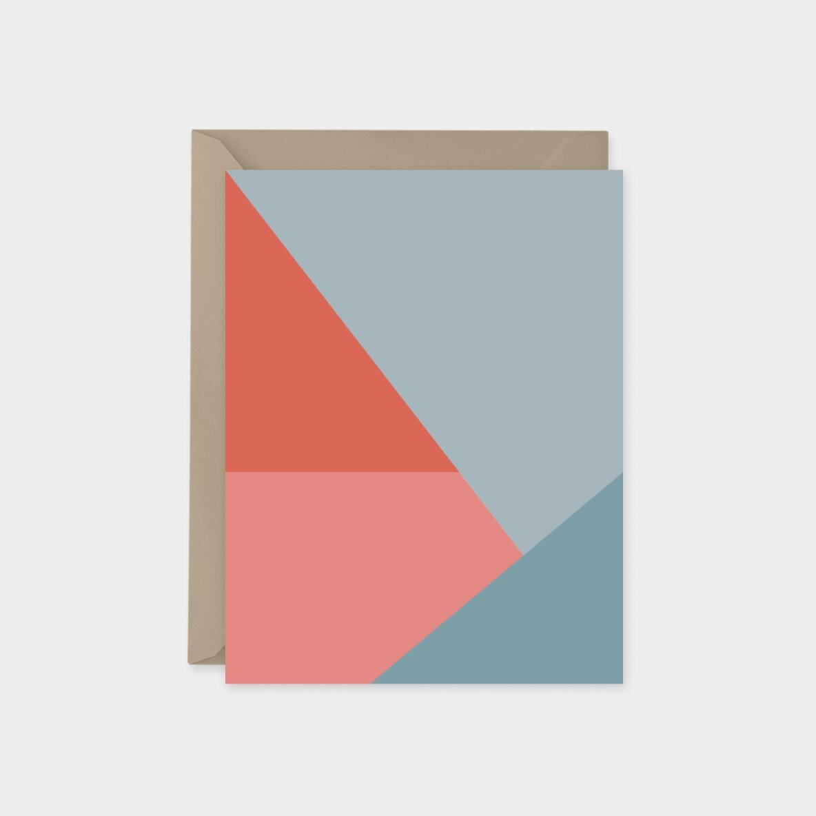 Blue & Red Color Block Card, Modern