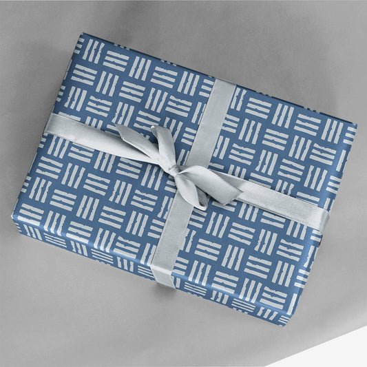 Blue Vegetable Stamp Gift Wrap