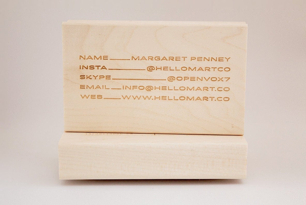 Business Card Stamp No. 1, Rubber Stamp,