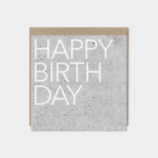 Cement Texture Happy Birthday Card,