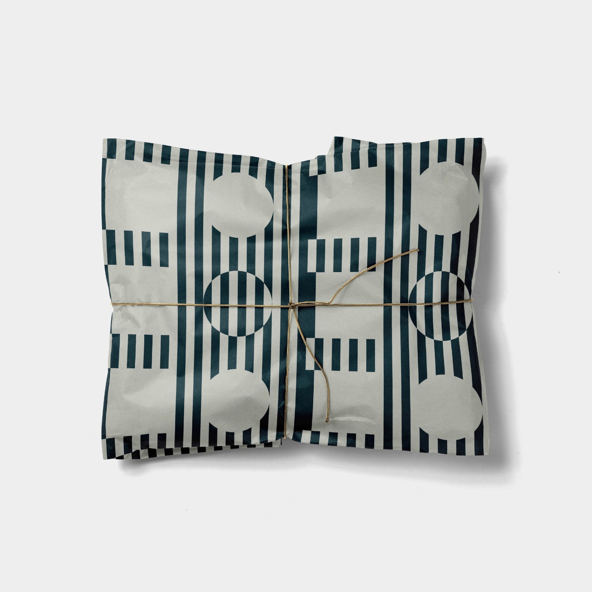 Circle and Square Striped Gift Wrap