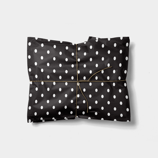 Classic Polka Dots Gift Wrap, White and Black, Oval The Design Craft