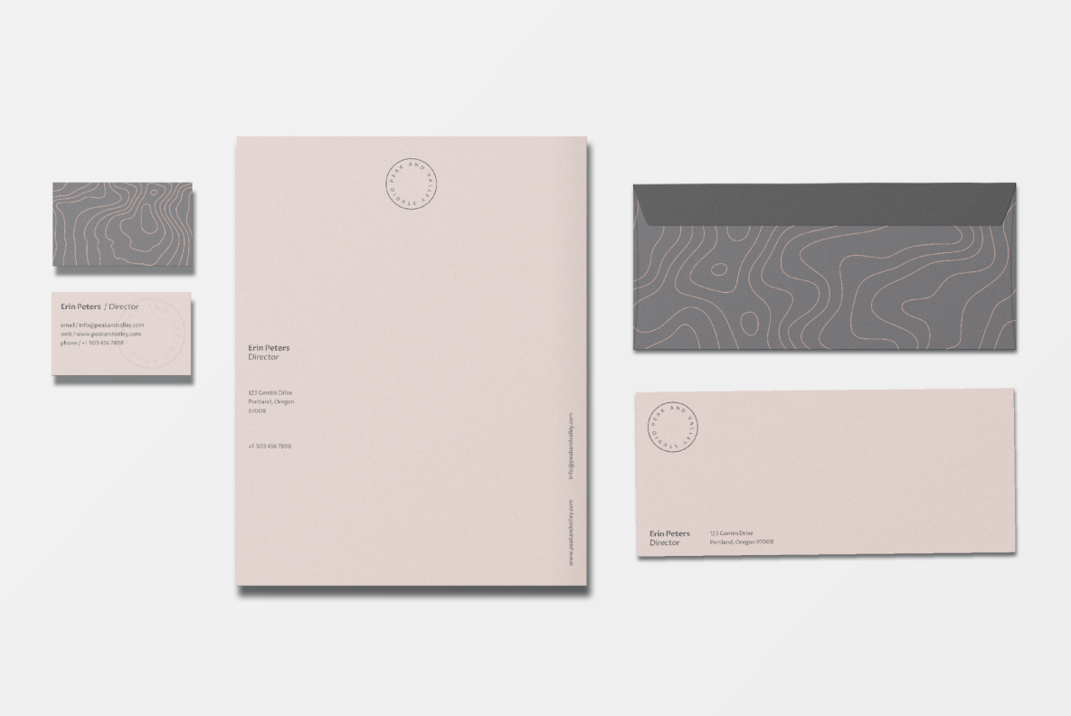 Topographic Map Stationery Set II