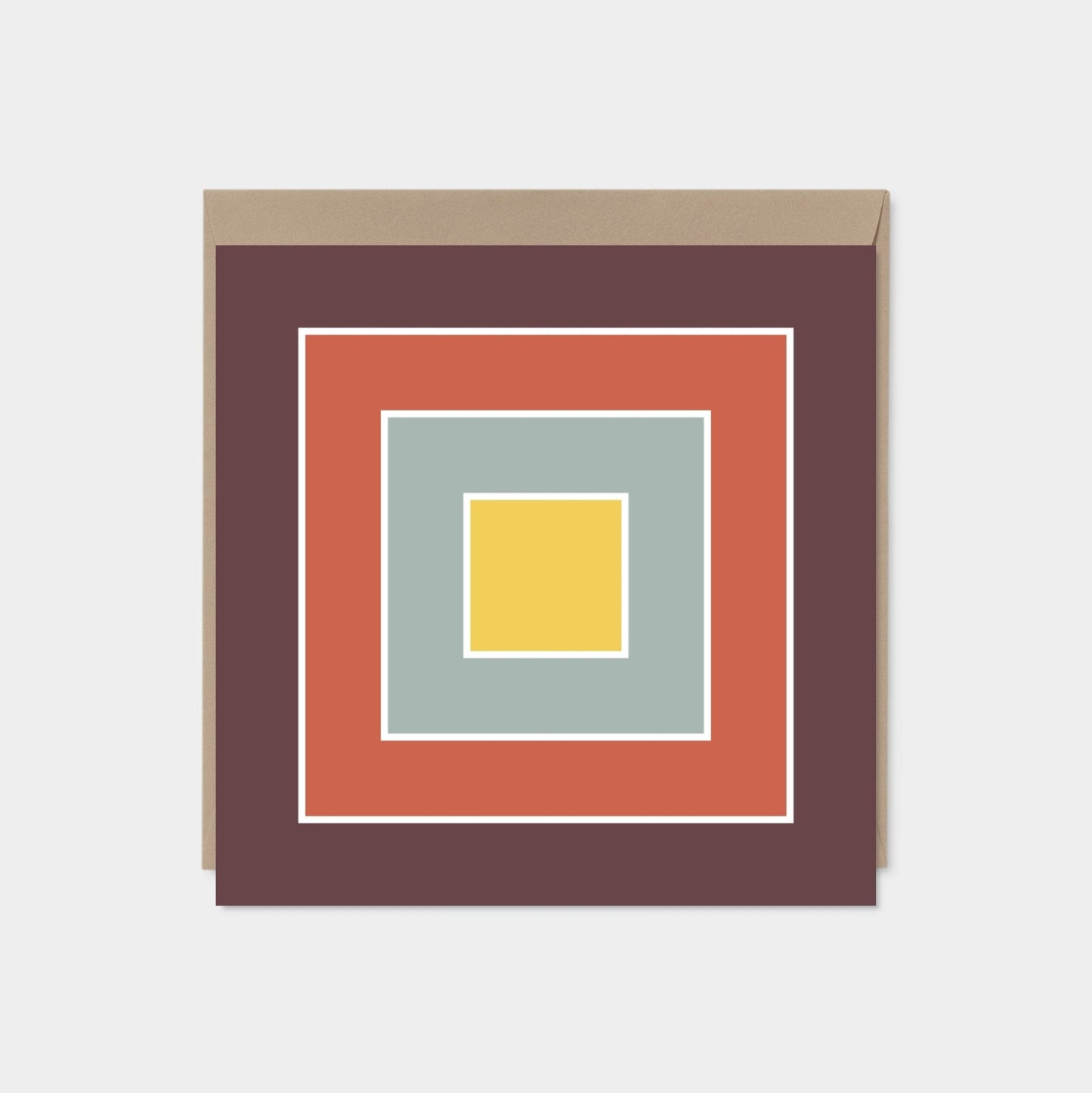 Color Block Square Card II, Modern Art Card The Design Craft