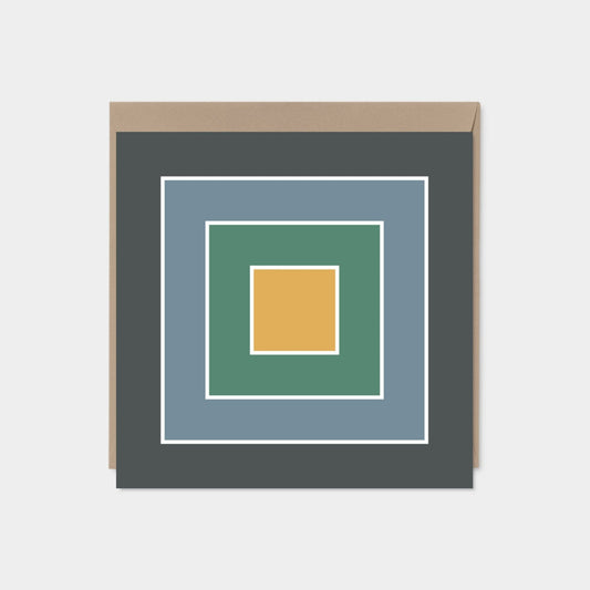 Color Block Square Card IV, Modern Art