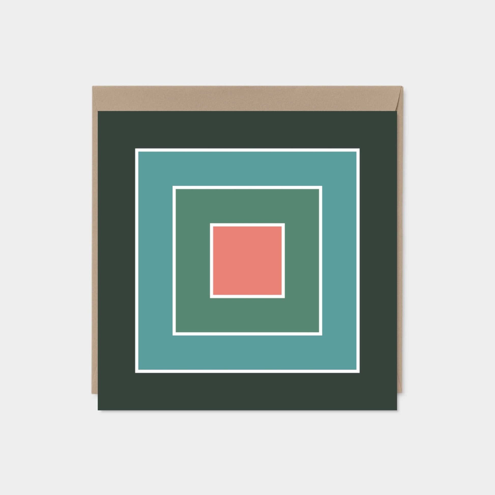 Color Block Square Card X, Modern Art Card The Design Craft